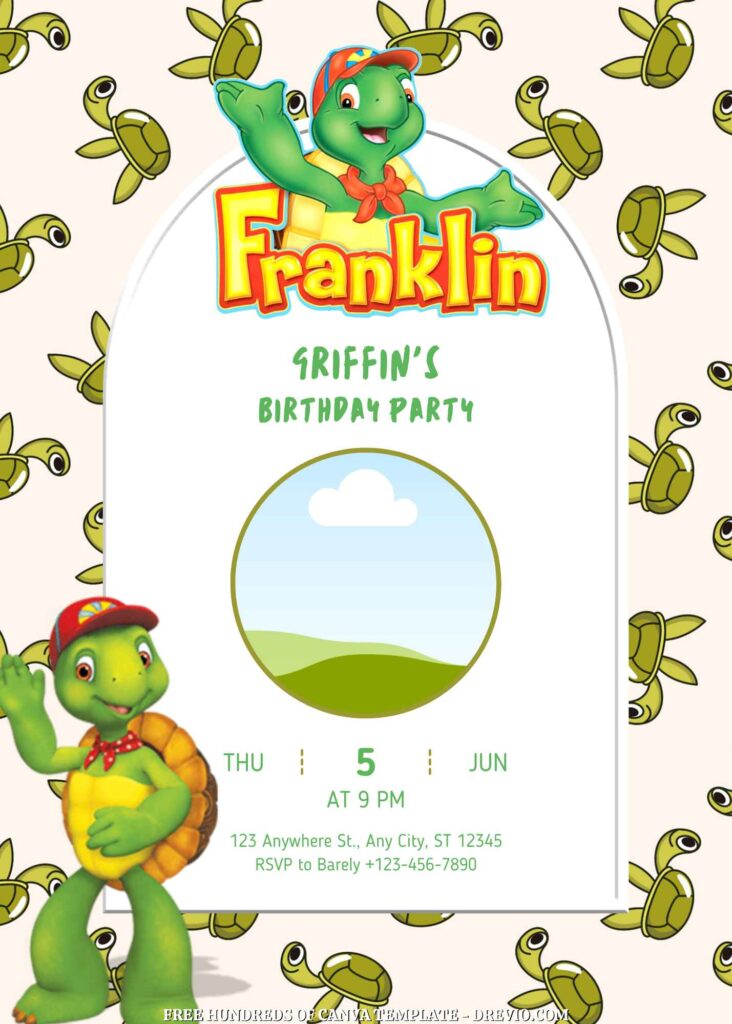 Invitation Template of FREE - 22+ Franklin the Turtle Canva Birthday Invitation Templates 5