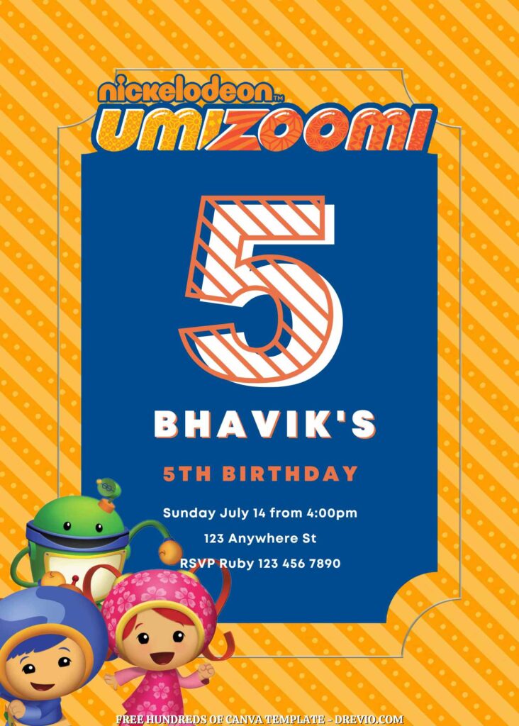 Invitation Template of FREE - 22+ Team Umizoomi Canva Birthday Invitation Templates 5