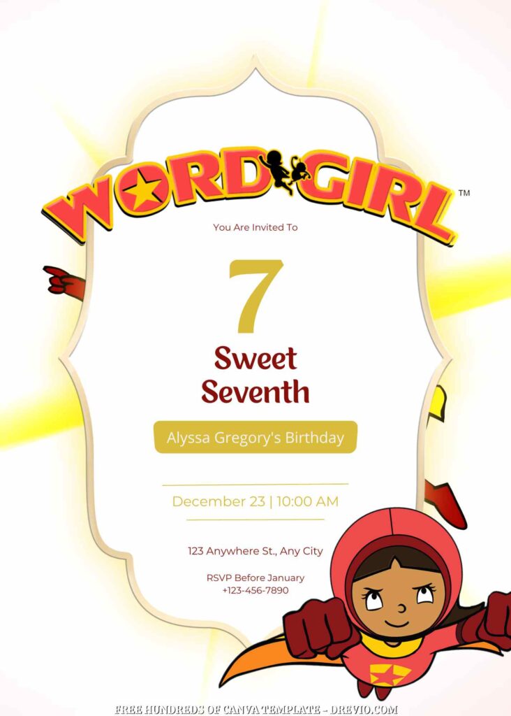 Invitation Template of FREE - 22+ WordGirl Canva Birthday Invitation Templates 5