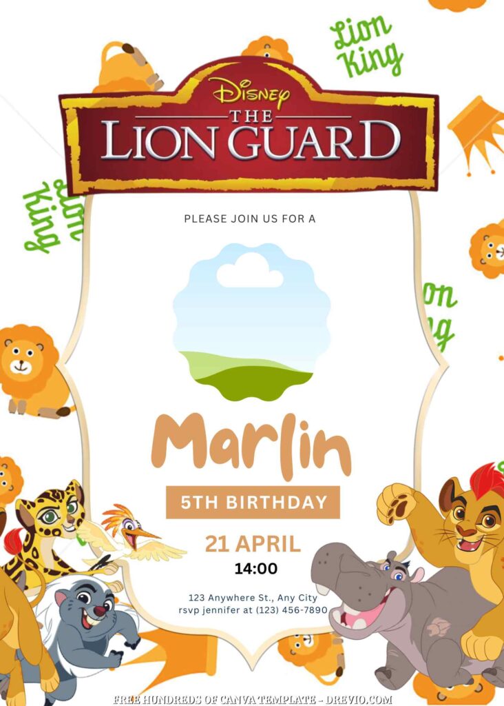 Invitation Template of FREE - 16+ The Lion Guard Canva Birthday Invitation Templates 5