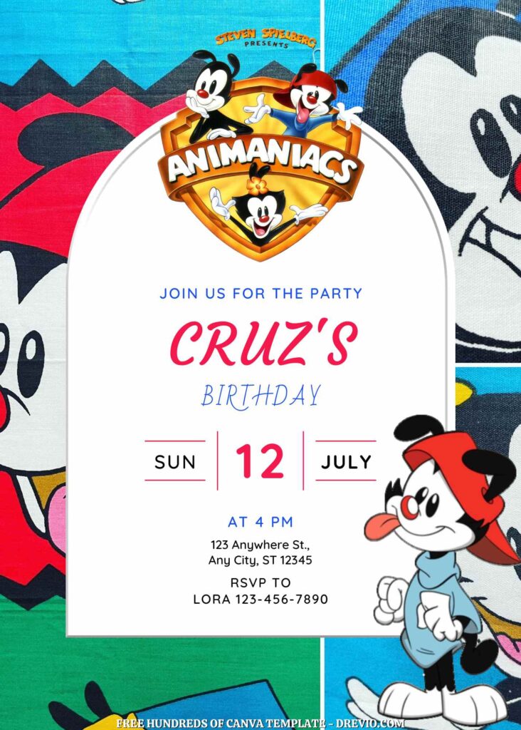 Invitation Template of FREE - 18+ Animaniacs Canva Birthday Invitation Templates 5