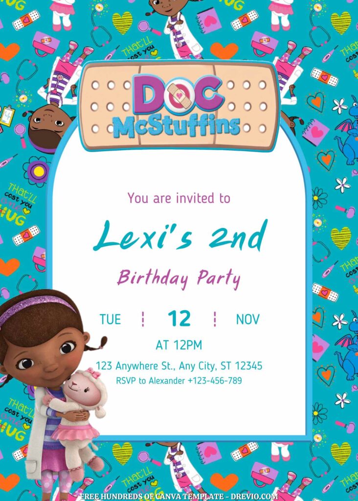 Invitation Template of FREE - 18+ Doc McStuffins Canva Birthday Invitation Template 5