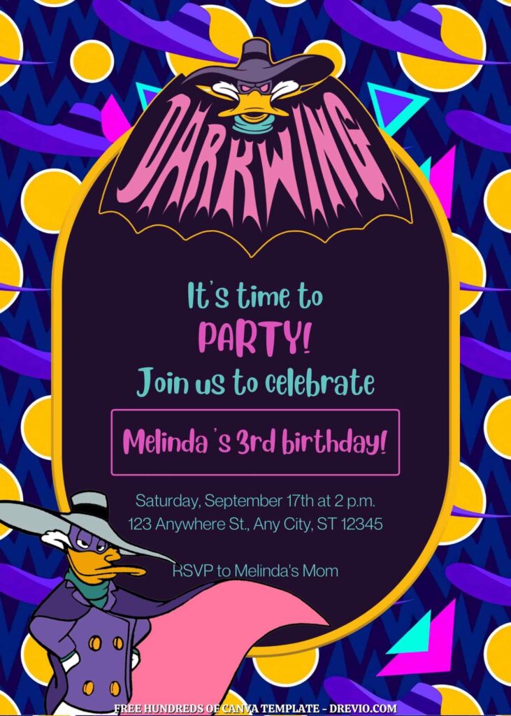 Invitation Template of FREE - 18+ Darkwing Duck Canva Birthday Invitation Templates 5