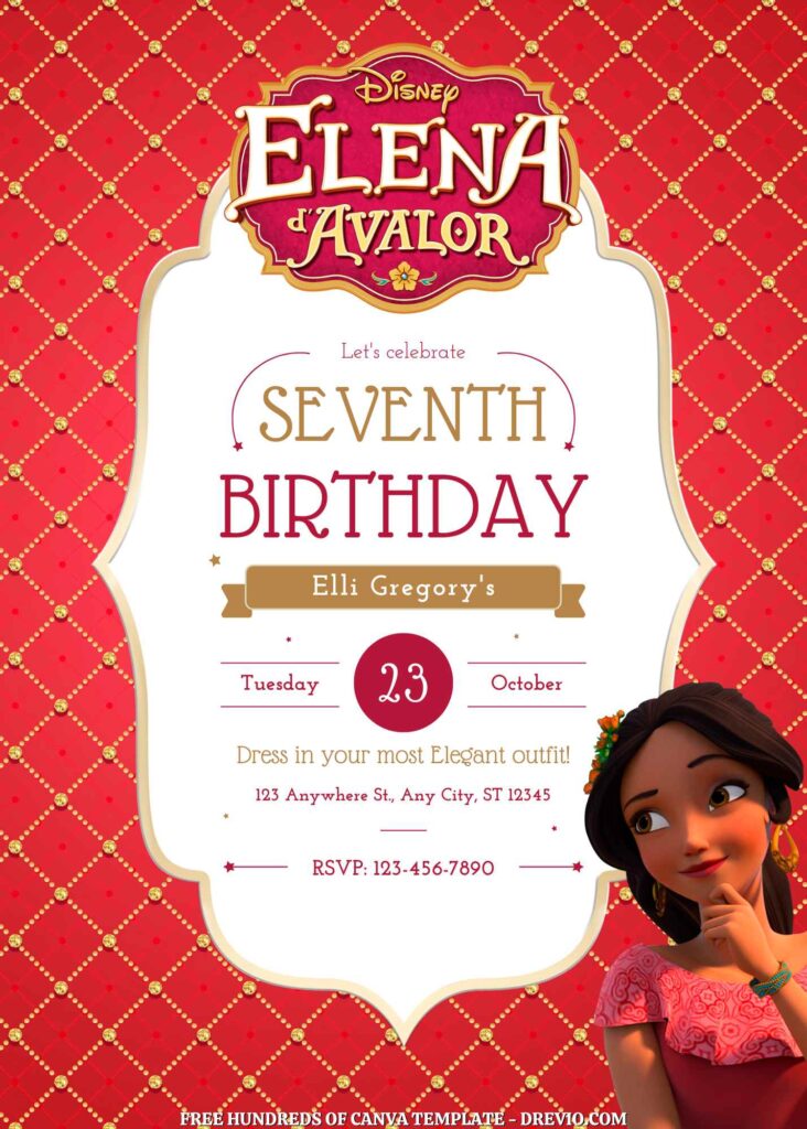 Invitation Template of FREE - 18+ Elena of Avalor Canva Birthday Invitation Templates 5