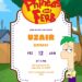 Free Phineas and Ferb Birthday Invitations with Scenery in the Background