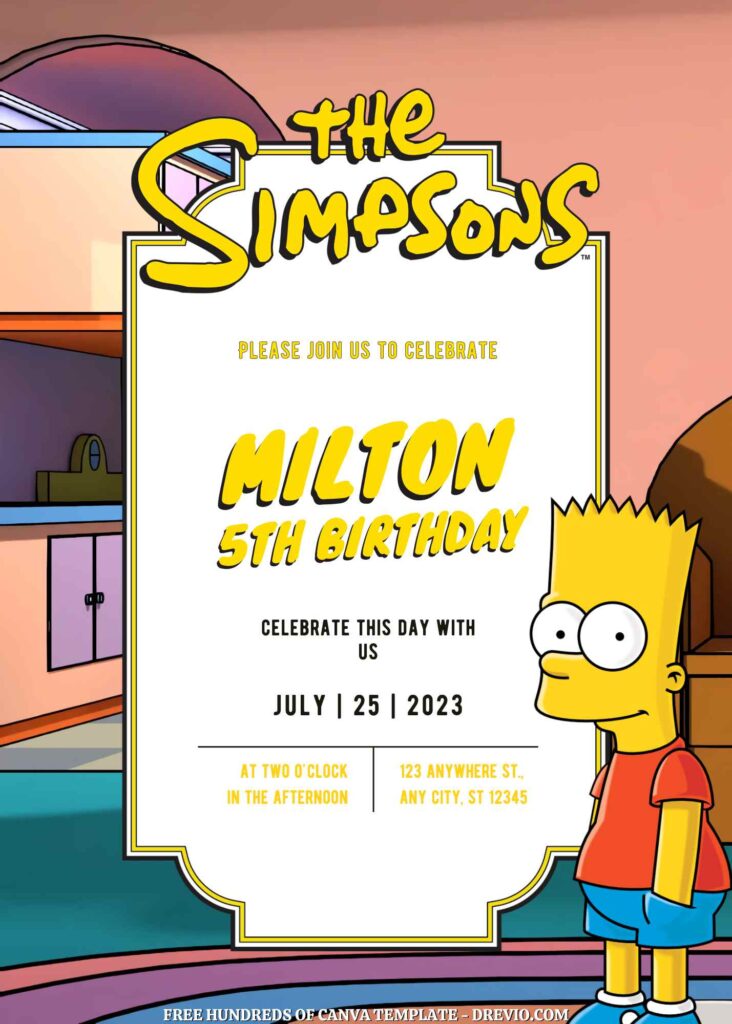 Free The Simpsons Birthday Invitations 