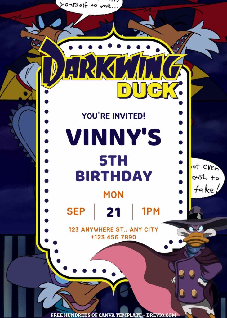 Free Darkwing Duck Birthday Invitations