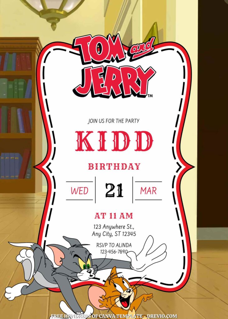Free Tom & Jerry Birthday Invitations
