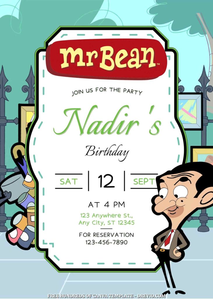 Free Mr Bean Birthday Invitations