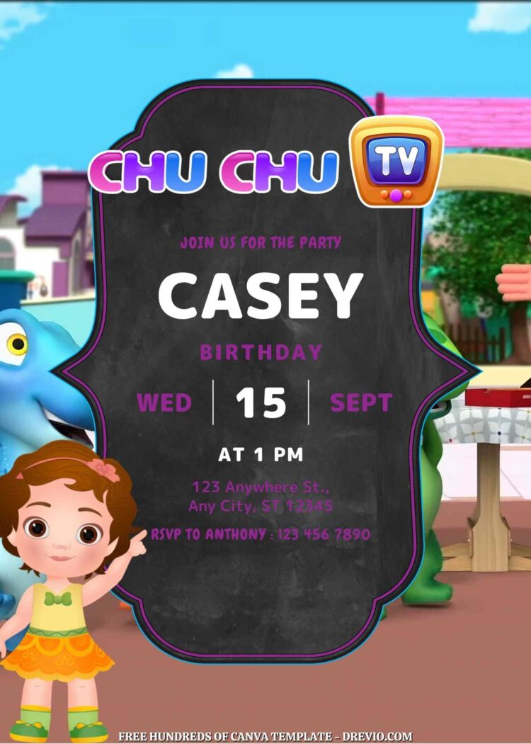 14+ ChuChu TV Canva Birthday Invitation Templates - Drevio : Free And ...