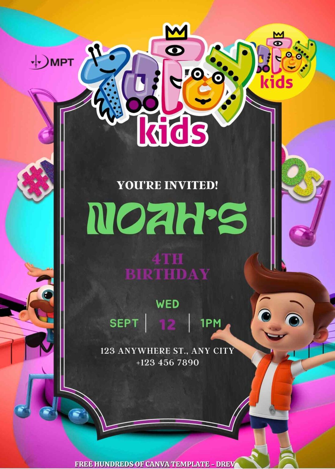 14+ Totoy Kids Canva Birthday Invitation Templates - Drevio : Free And ...