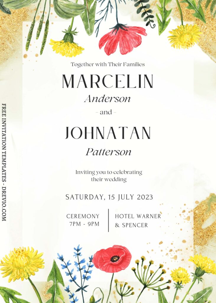 Invitation Template of FREE EDITABLE - 10+ Gleaming Gold Floral Editable Canva Templates 8