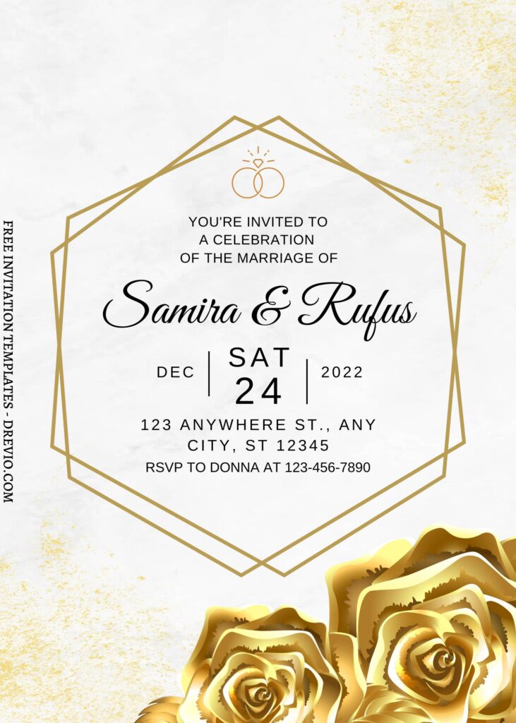 Invitation Template of FREE EDITABLE - 7+ Geometric Gold Editable Canva Templates 3