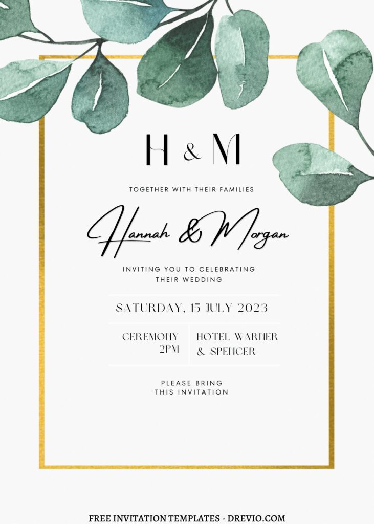 Invitation Template of FREE PRINTABLE - 11+ Botanical Eucalyptus Editable Canva Templates 7