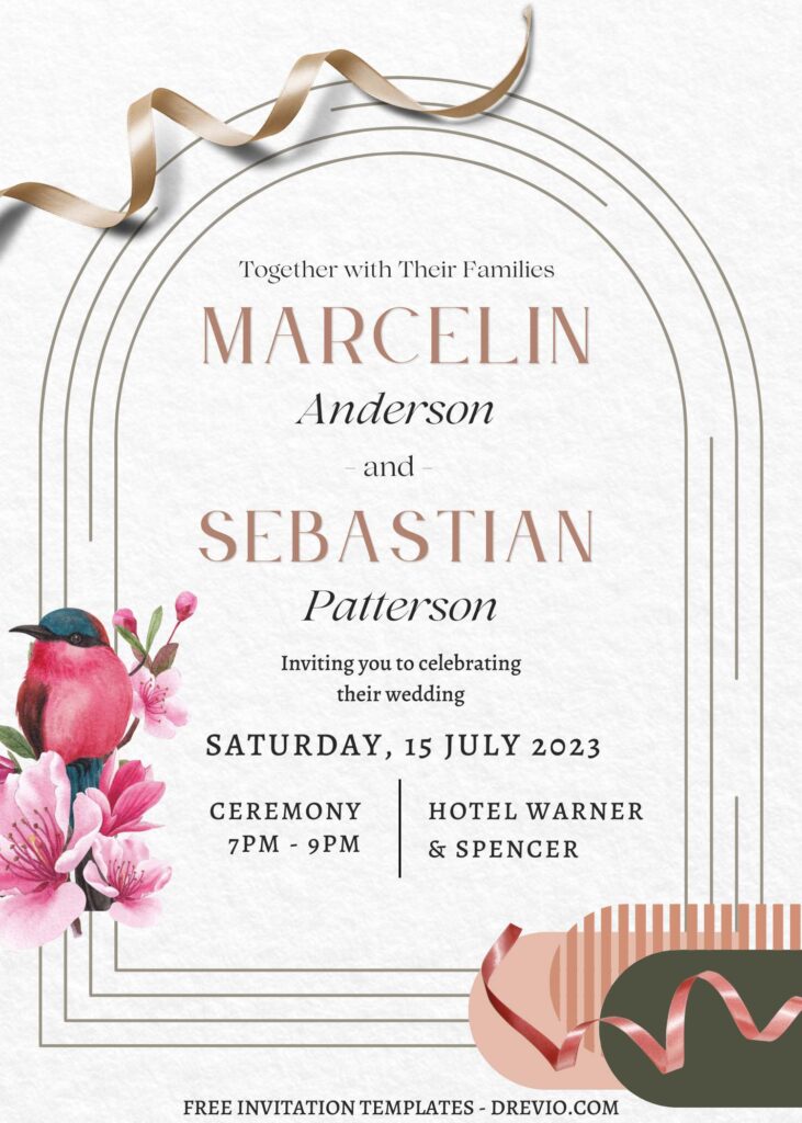 Invitation Template of FREE PRINTABLE - 9+ Secret Spring Canva Wedding Invitation Templates 5