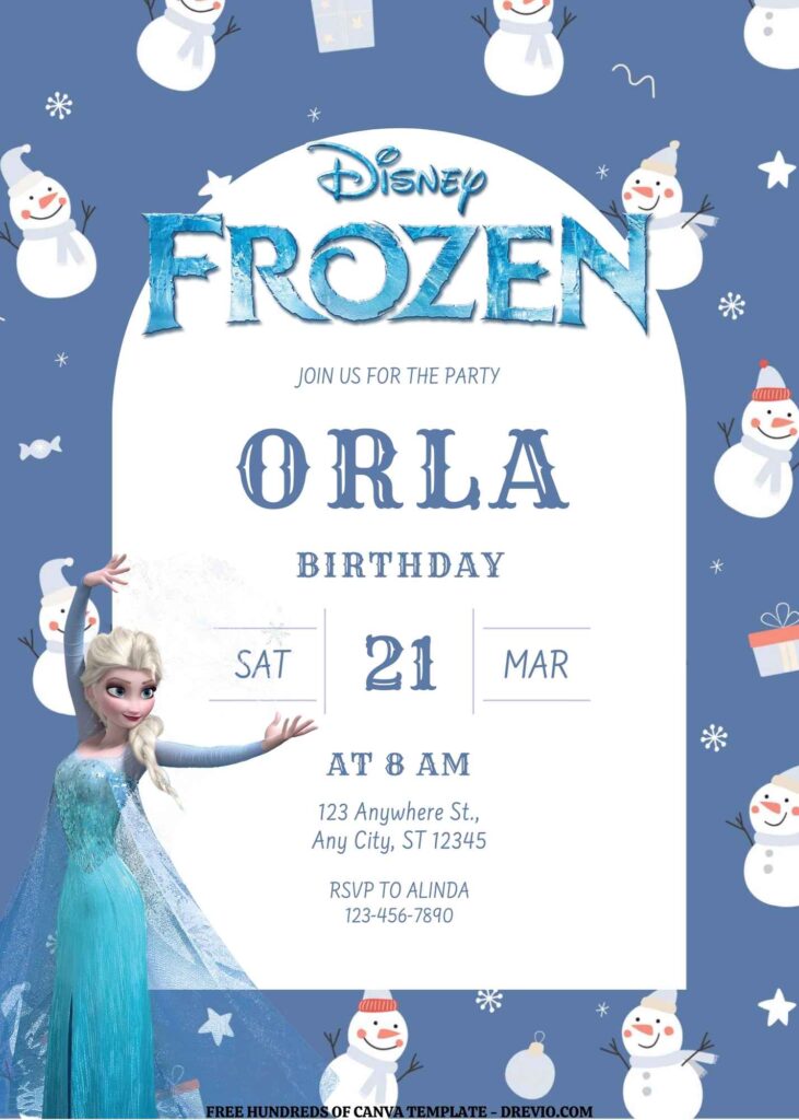 Invitation Template of FREE EDITABLE - 16 Frozen Canva Templates 12