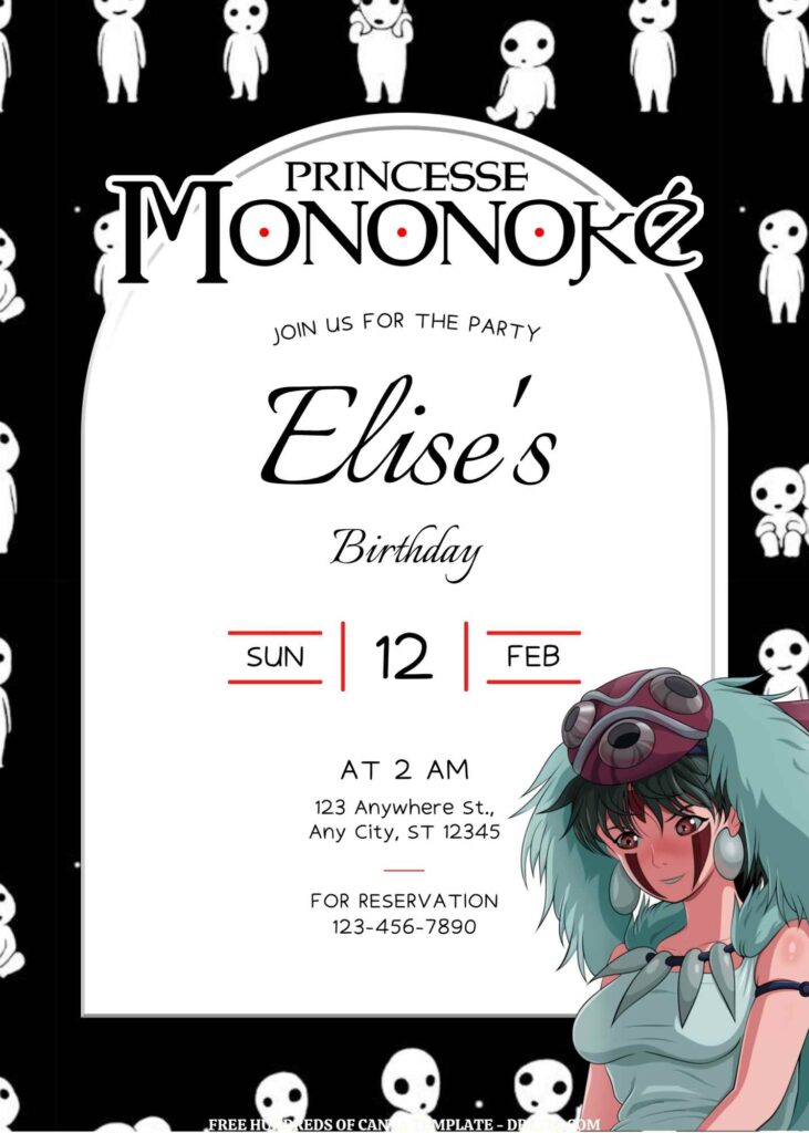 Invitation Template of FREE - 18+ Princess Mononoke Canva Birthday Invitation Templates 14