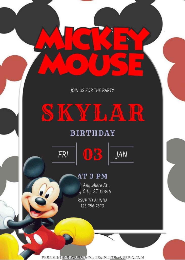 Invitation Template of FREE 20+ Mickey Mouse Canva Birthday Invitation Templates 5