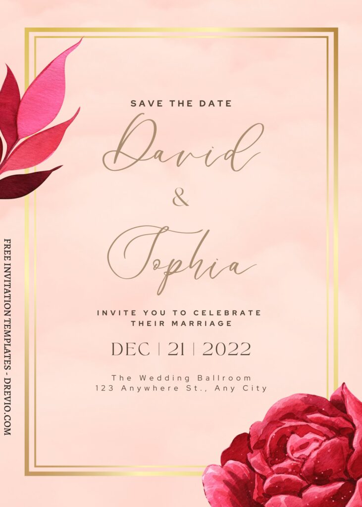 Invitation Template of FREE PRINTABLE - 7+ Brilliant Watercolor Floral Canva Invitation Templates 2