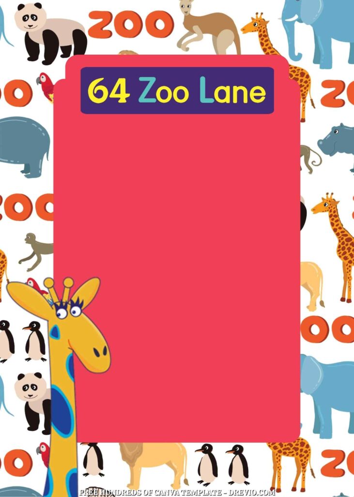 Invitation Template of FREE 22+ 64 Zoo Lane Canva Birthday Invitation Templates 6