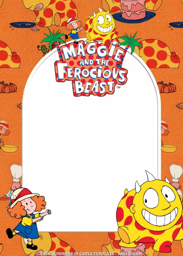 Invitation Template of FREE - 14+ Maggie and the Ferocious Beast Canva Birthday Invitation Templates 6