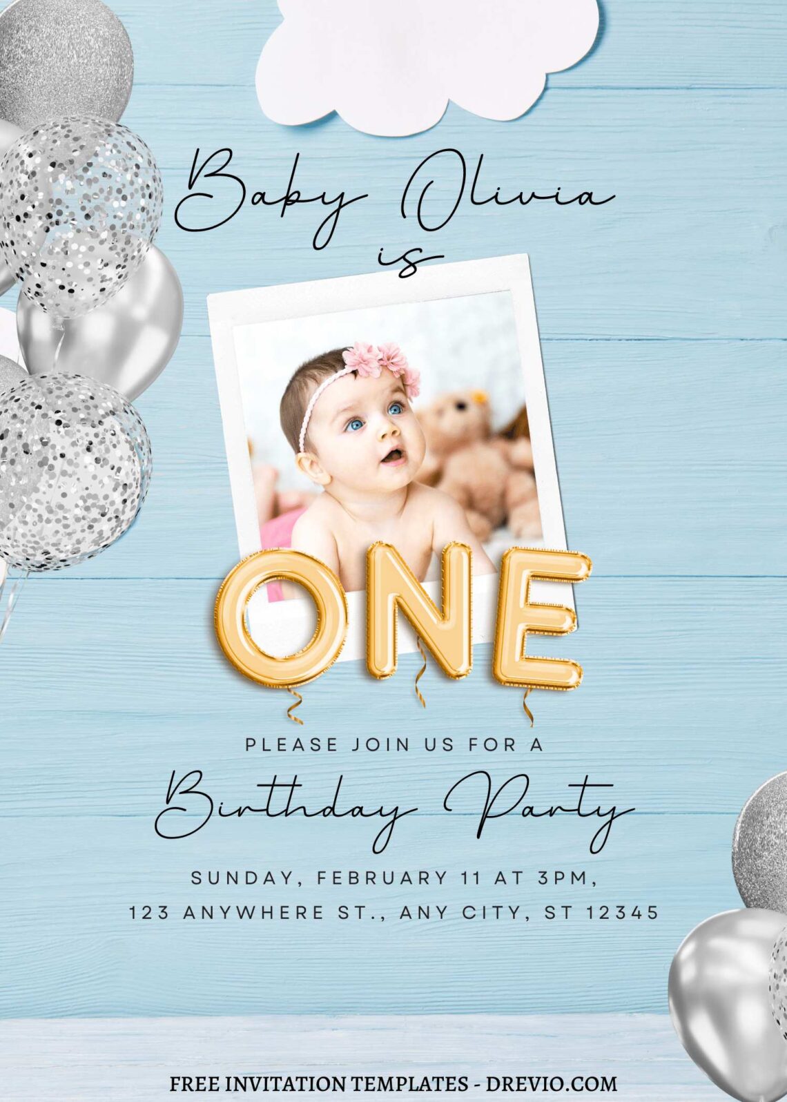 9+ Sweet Dreams Canva Birthday Invitation Templates with wooden background