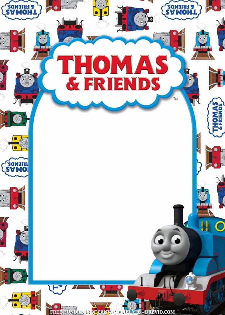 Invitation Template of FREE - 16+ Thomas & Friends Canva Birthday Invitation Templates 6