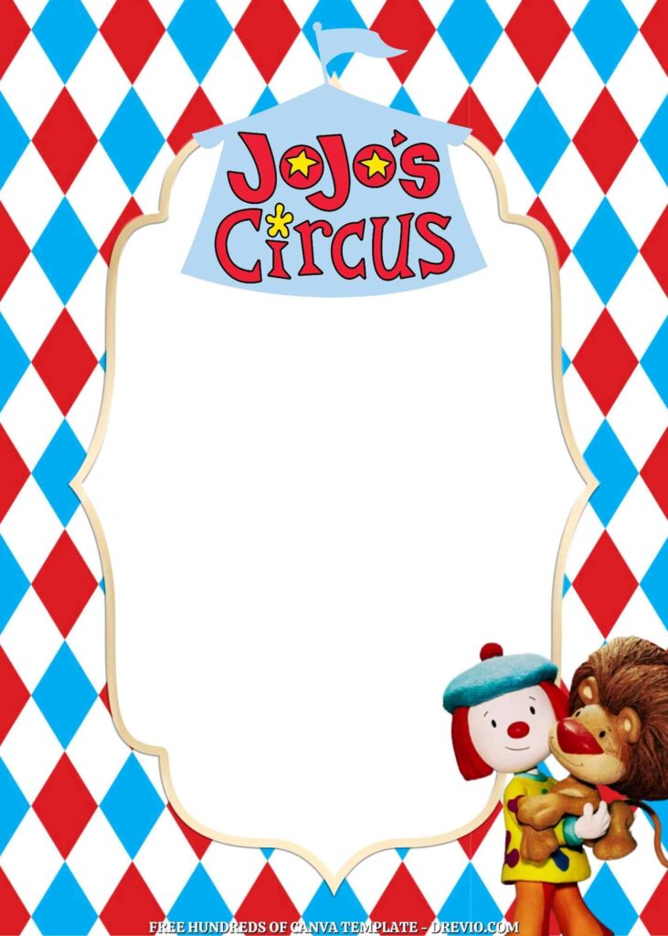 Invitation Template of FREE - 18+ JoJo's Circus Canva Birthday Invitation Templates 6