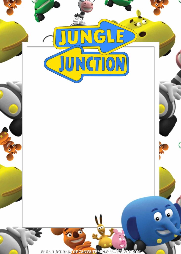 Invitation Template of 20+ Jungle Junction Canva Birthday Invitation Templates 3