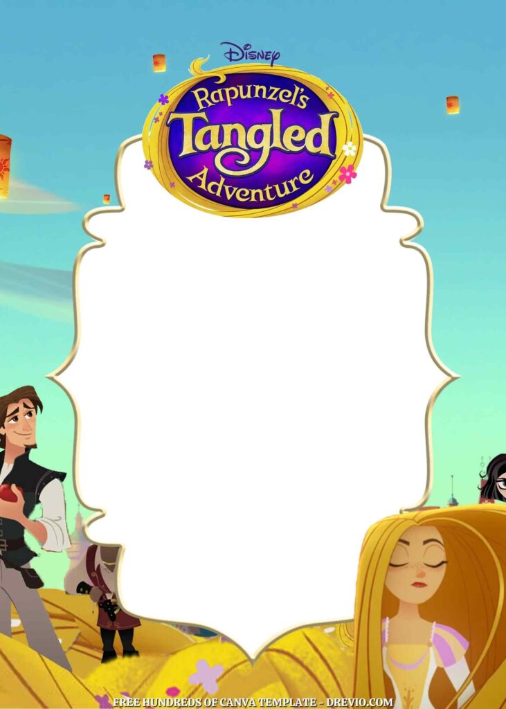 Invitation Template of 22+ Rapunzel's Tangled Adventure Canva Birthday Invitation Templates 3