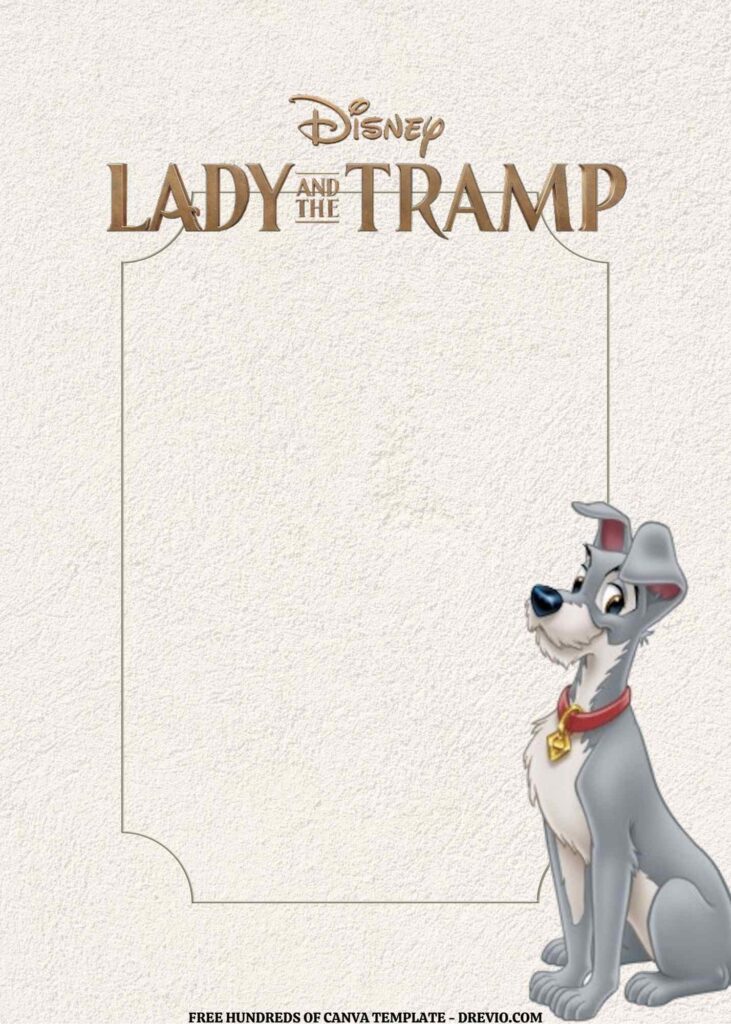 Invitation Template of FREE EDITABLE - 16 Lady and the Tramp Canva Templates 6