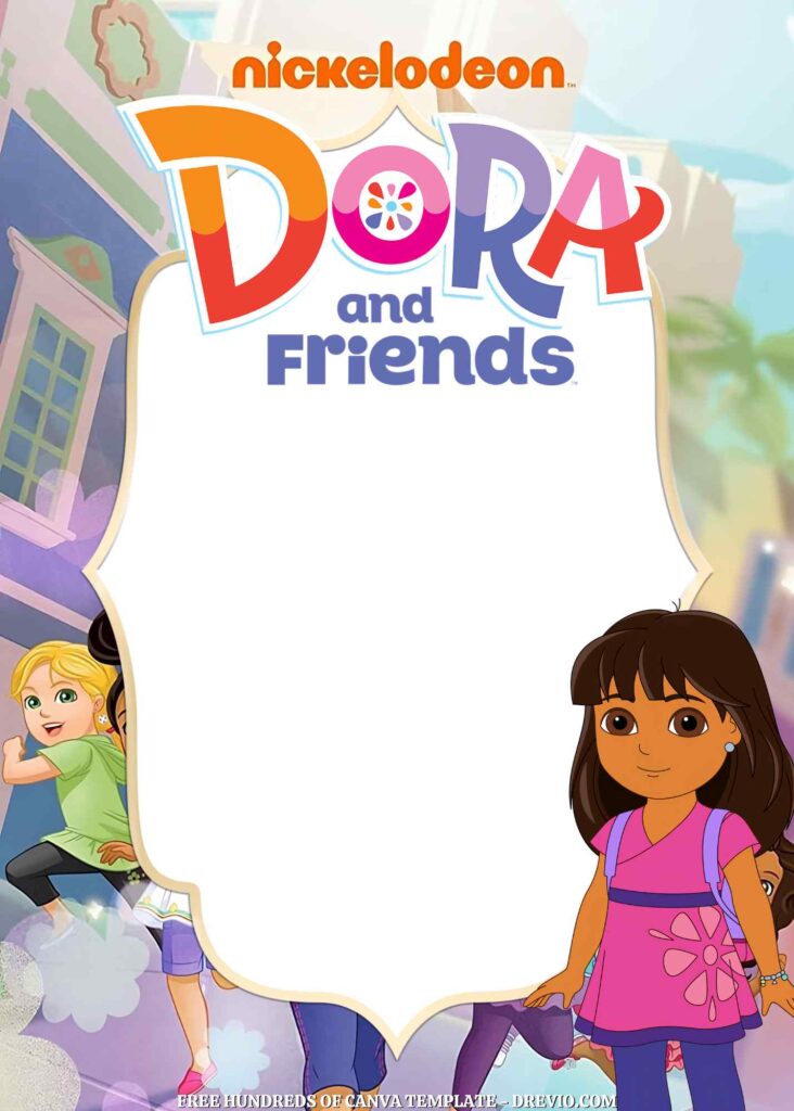 Invitation Template of 14+ Dora and Friends Into the City! Canva Birthday Invitation Templates 6