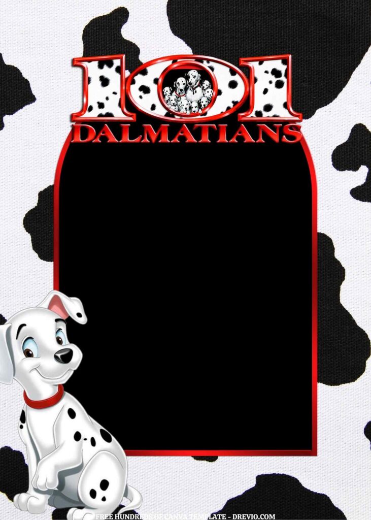 Invitation Template of FREE EDITABLE - 16 101 Dalmatians Canva Templates 6