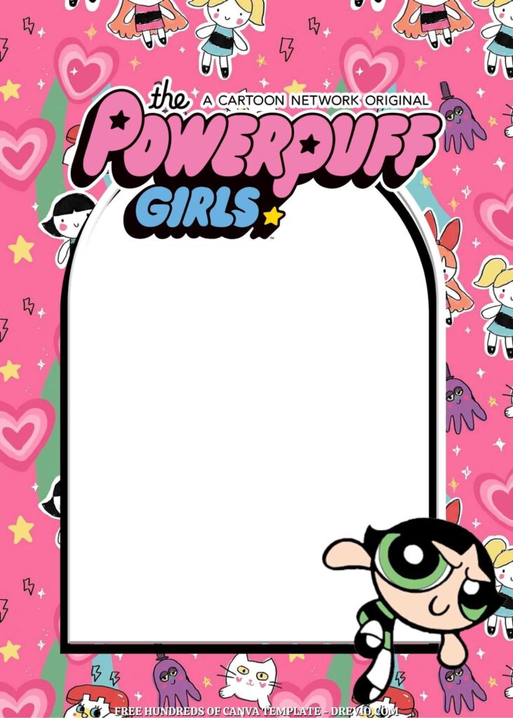 Invitation Template of 14+ The Powerpuff Girls Canva Birthday Invitation Templates 3