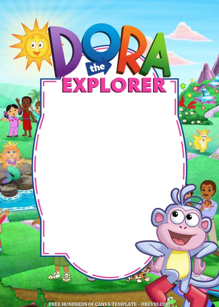 Invitation Template of 14+ Dora the Explorer Canva Birthday Invitation Templates 3