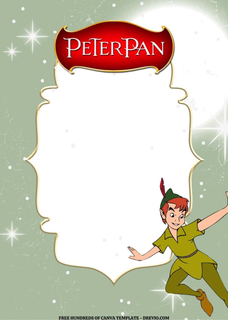 Invitation Template of FREE EDITABLE - 16 Peter Pan Canva Templates 6