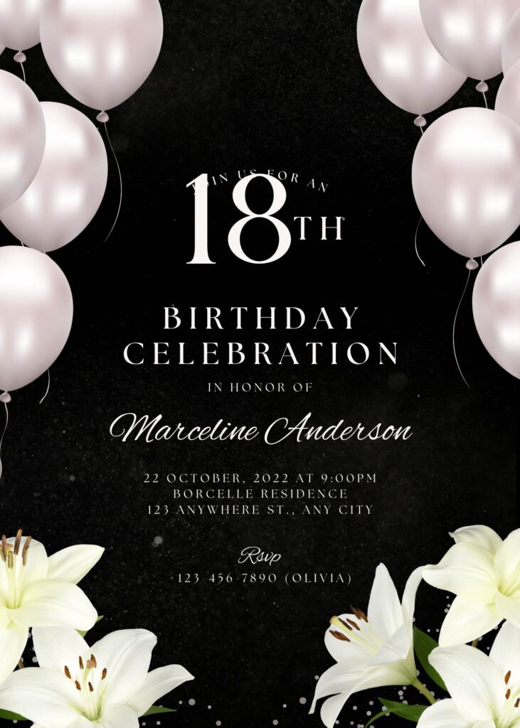 Invitation Template of FREE EDITABLE - 10+ Daydream Lily Canva Birthday Invitation Templates 5