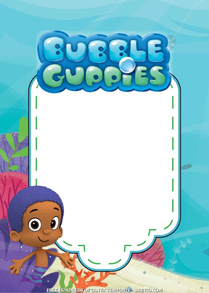 Invitation Template of 18+ Bubble Guppies Canva Birthday Invitation Templates 3