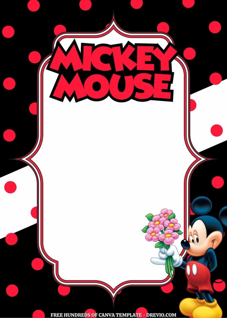 Invitation Template of 20+ Mickey Mouse Canva Birthday Invitation Templates 3