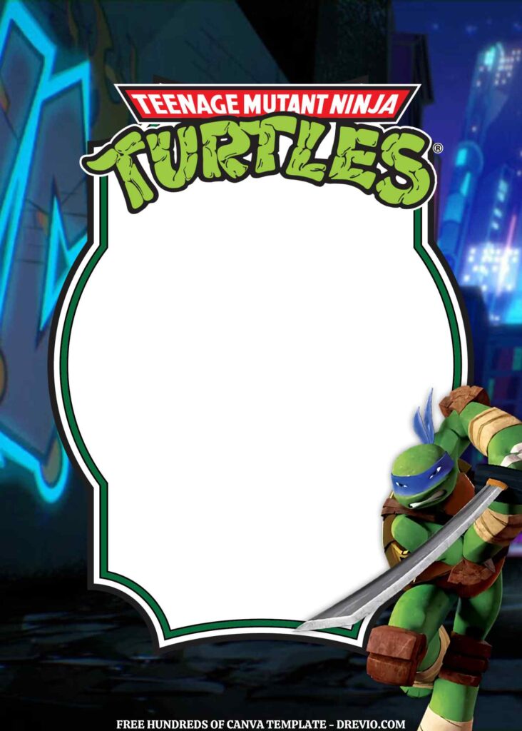 Invitation Template of 20+ Teenage Mutant Ninja Turtles Canva Birthday Invitation Templates 3