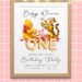 10+ Picnic Rush With Winnie The Pooh Canva Birthday Invitation Templates with gingham background