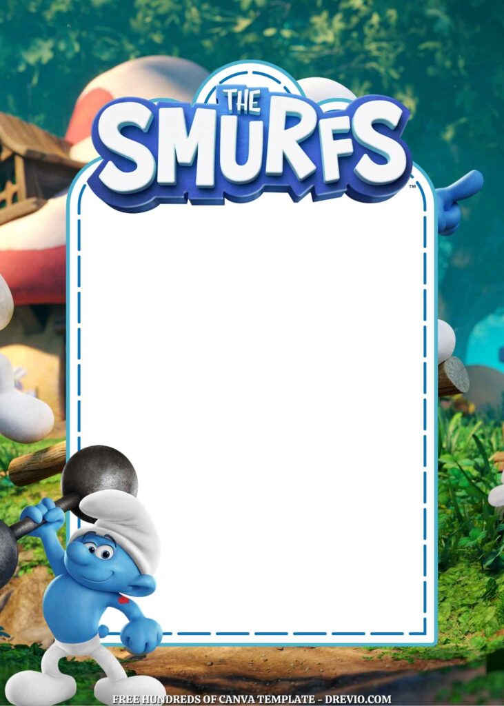 Invitation Template of 22+ The Smurfs Canva Birthday Invitation Templates 3