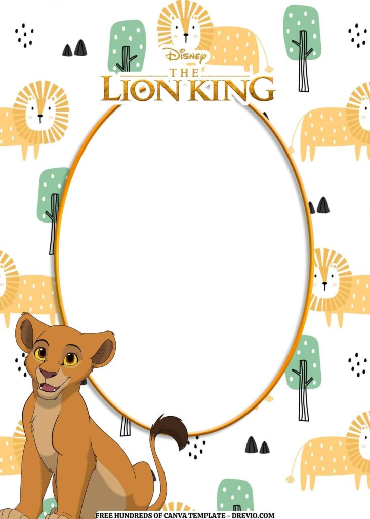 Invitation Template of FREE EDITABLE -  18 The Lion King Canva Templates 6