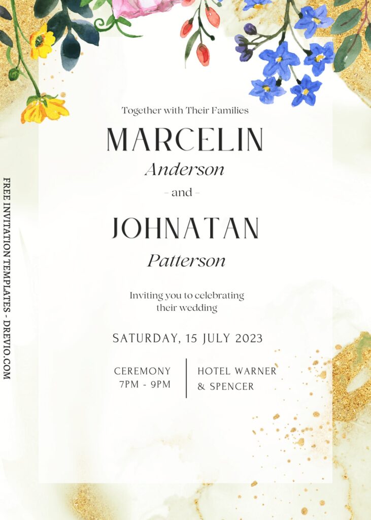 Invitation Template of FREE EDITABLE - 10+ Gleaming Gold Floral Editable Canva Templates 7