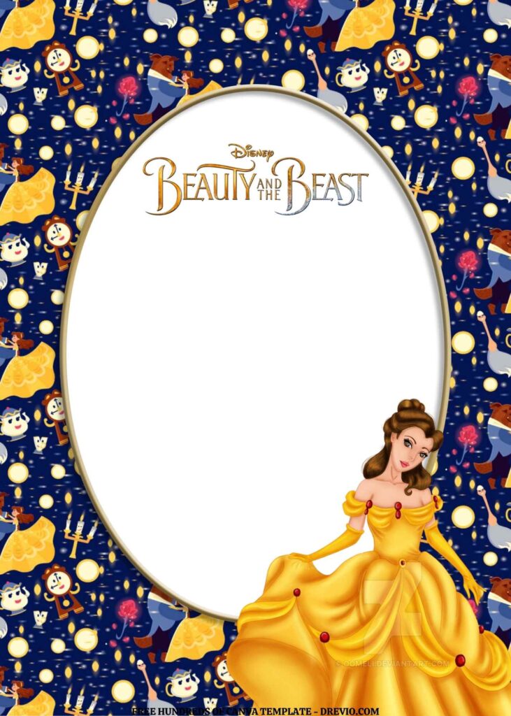 Invitation Template of FREE EDITABLE - 18 Beauty and the Beast Canva Templates 6