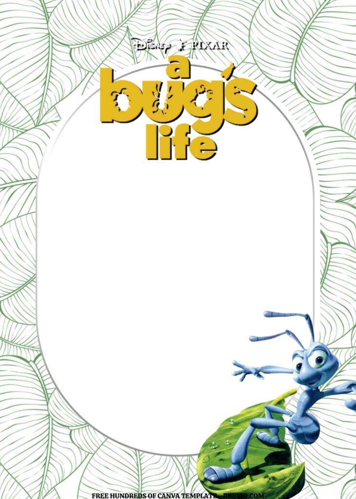 Invitation Template of FREE EDITABLE -  20 A Bug's Life Canva Templates 6