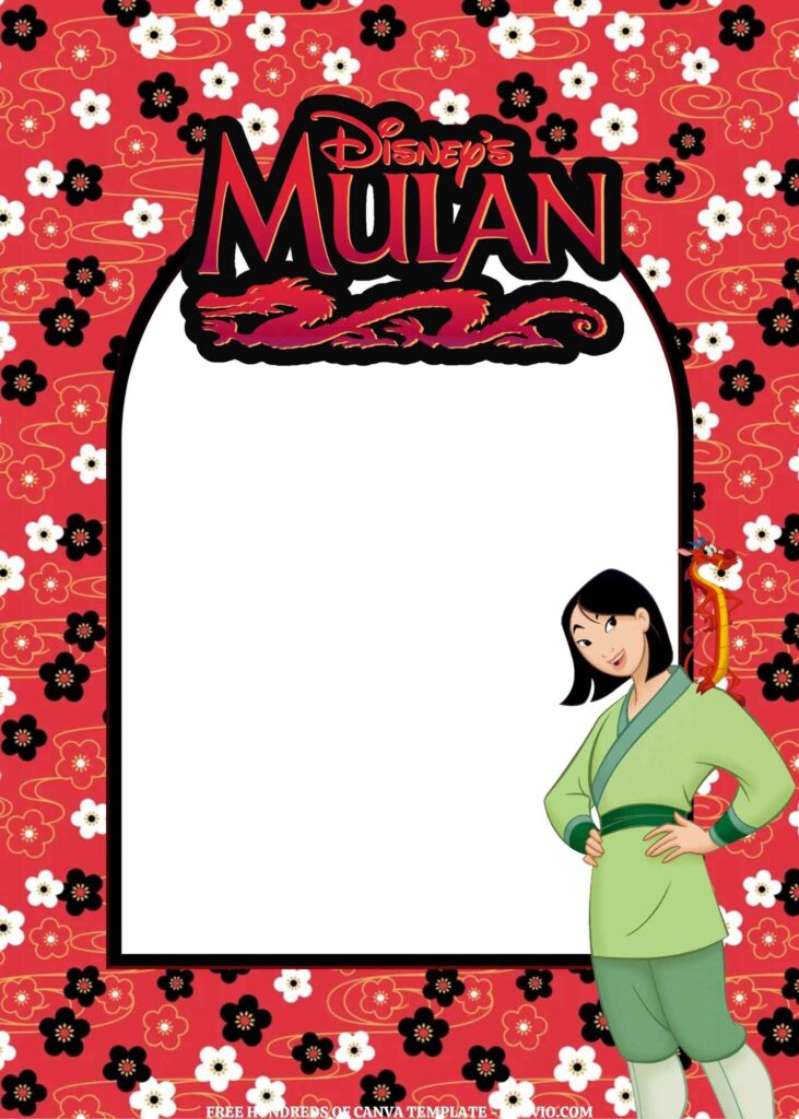 Invitation Template of FREE EDITABLE -  20 Mulan Canva Templates 6