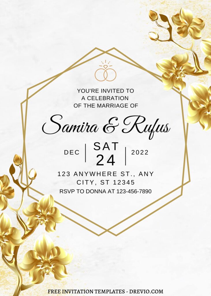 Invitation Template of FREE EDITABLE - 7+ Geometric Gold Editable Canva Templates 2