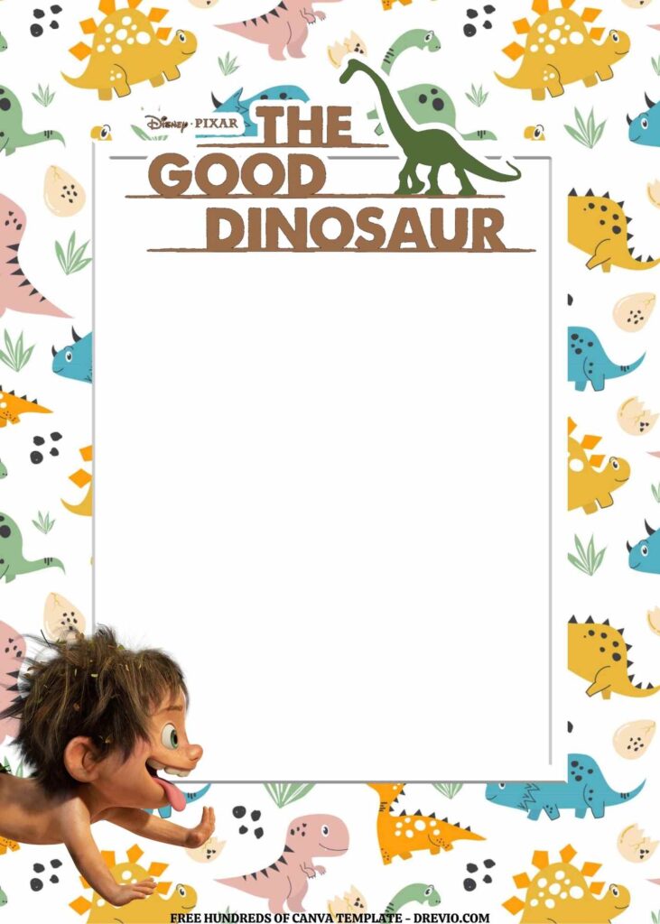 Invitation Template of FREE EDITABLE -  20 The Good Dinosaur Canva Templates 6