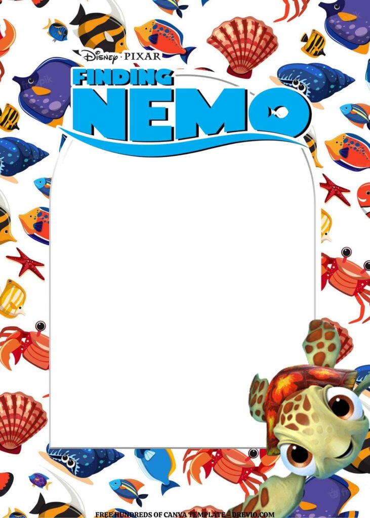 Invitation Template of FREE EDITABLE - 20 Finding Nemo Canva Templates 6